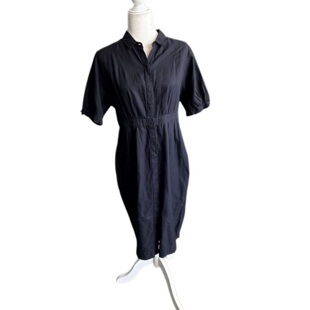 Narciso Rodriguez Black Shirt Midi Dress Pockets Minimalist Luxury SZ 46 or XL - Picture 11 of 11